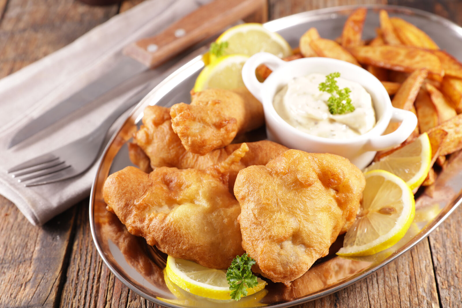 Oven-baked fish and chips