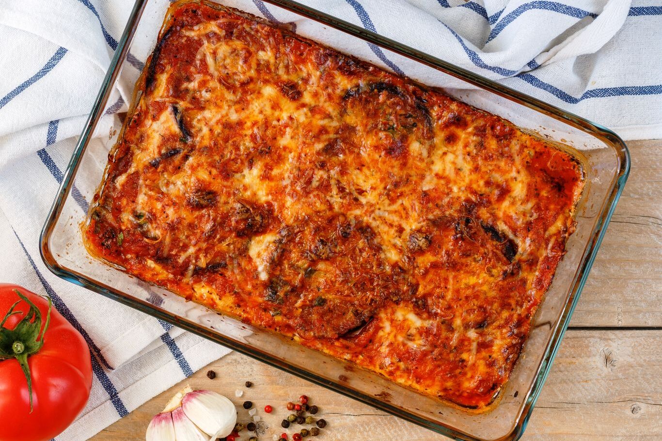 Baked eggplant parmesan