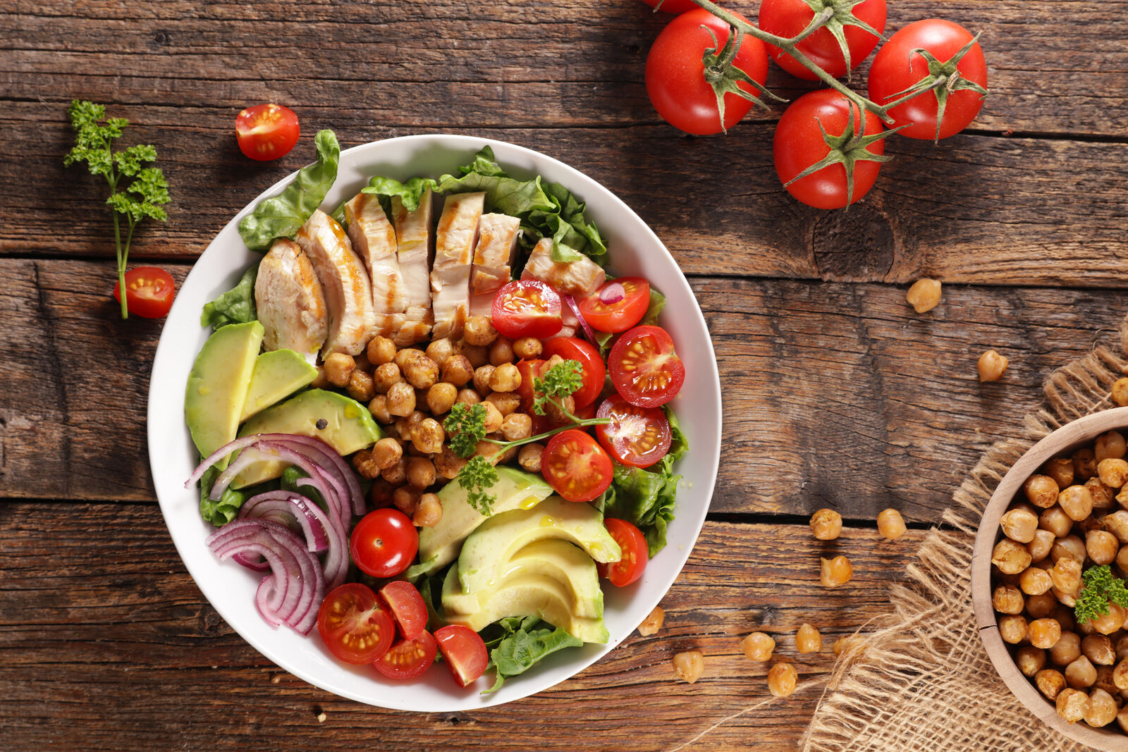 Harissa chicken with crispy chickpeas