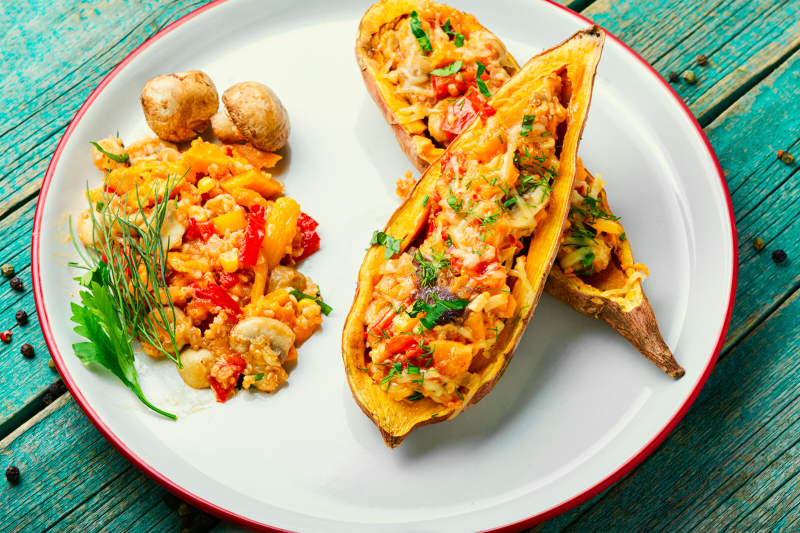 Black bean stuffed sweet potatoes